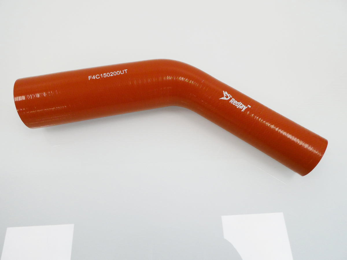 Red 45 degree silicone reducer, with 'RedJay' branding on a white background