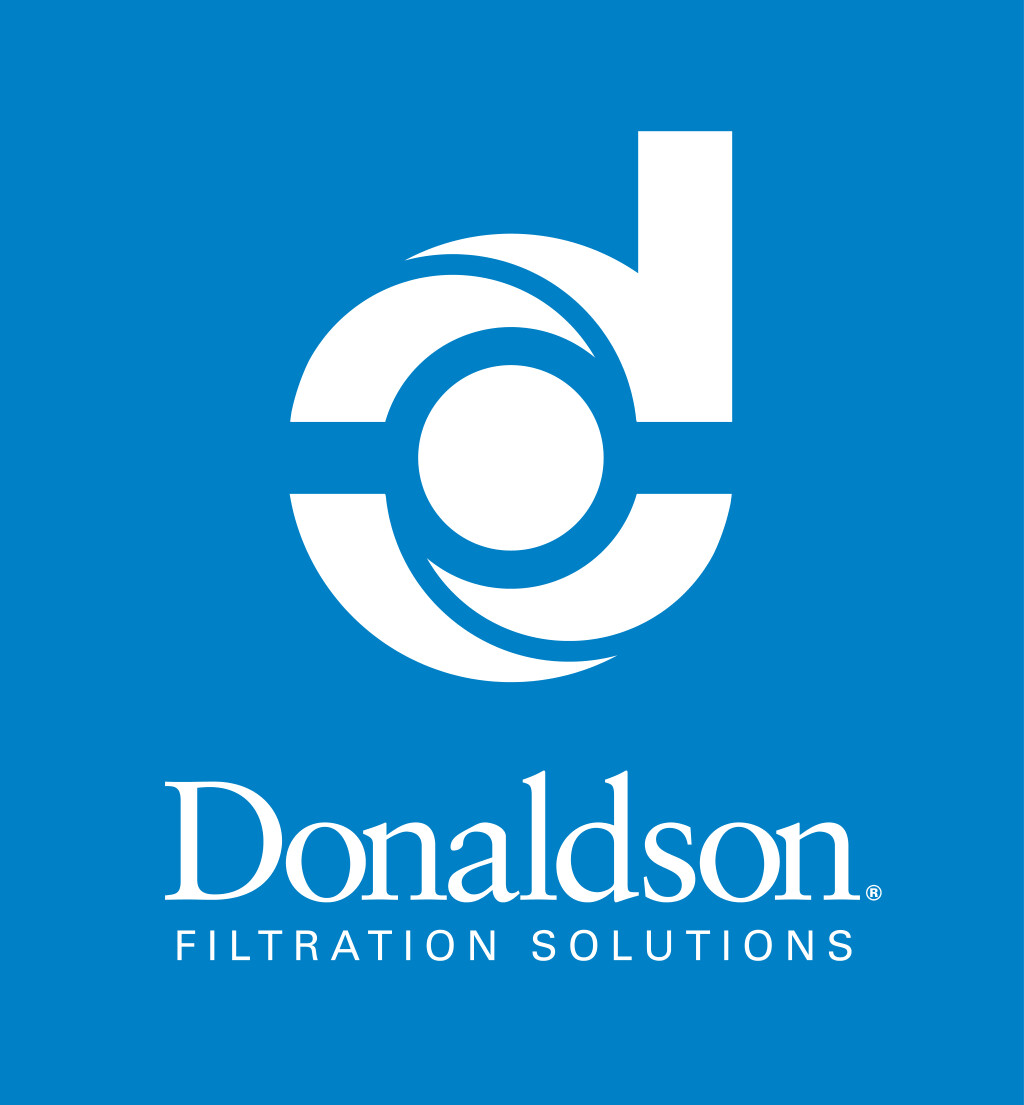 Donaldson Filtration Solutions logo on a blue background.